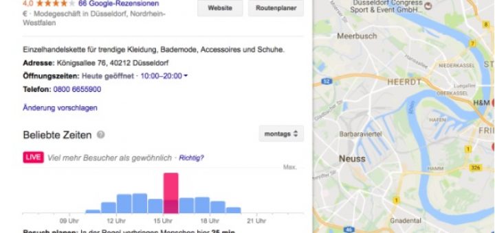 Der Einsatz von Google Maps kann die Besucherzahl in den stationären Handel erheblich beeinflussen.