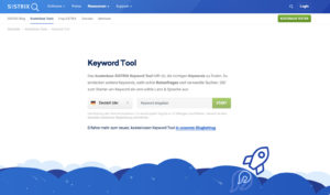 Screenshot Sistrix Keyword Tool