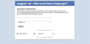 Screenshot Suggestit Keyword Recherche kostenlos