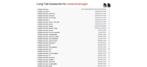 Screenshot SEORCH Keyword Liste Keyword Recherche kostenlos