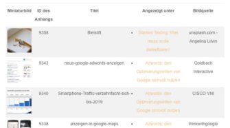 Bildverzeichnis in WordPress