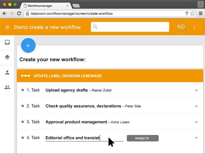 Individuelle Workflows können zusammengestellt werden.