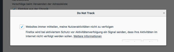Firefox - do not track