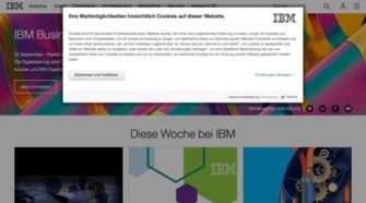 Cookie Hinweis bei IBM