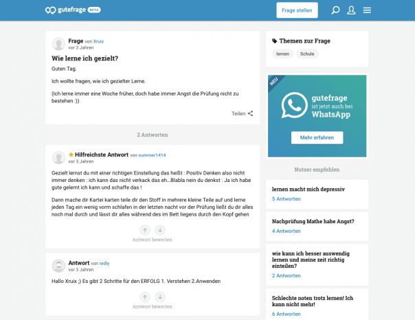 Screenshot Gutefrage.net