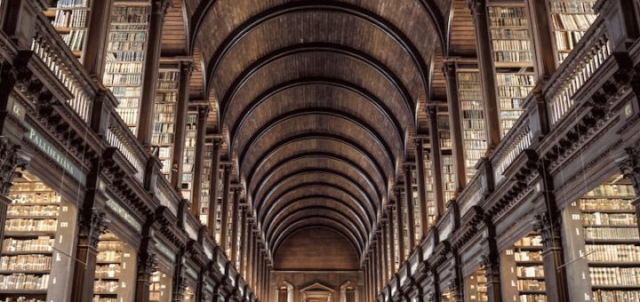 Riesiges Gewölbe, das als Bibliothek dient