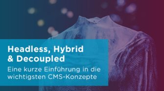 Banner mit folgendem Text: Headless, Hybrid & Decoupled – Kurze Einführung in die wichtigsten CMS-Konzepte
