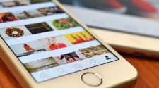 Handy mit Instagram App im Explore Feed
