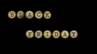 Illustration zum Black Friday in Schreibmaschinen-Optik