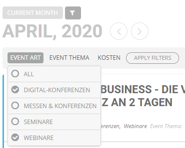 Webinare filtern