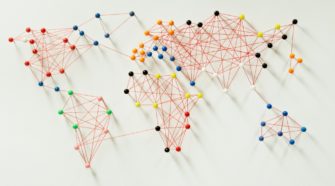 Various connections implying a world map