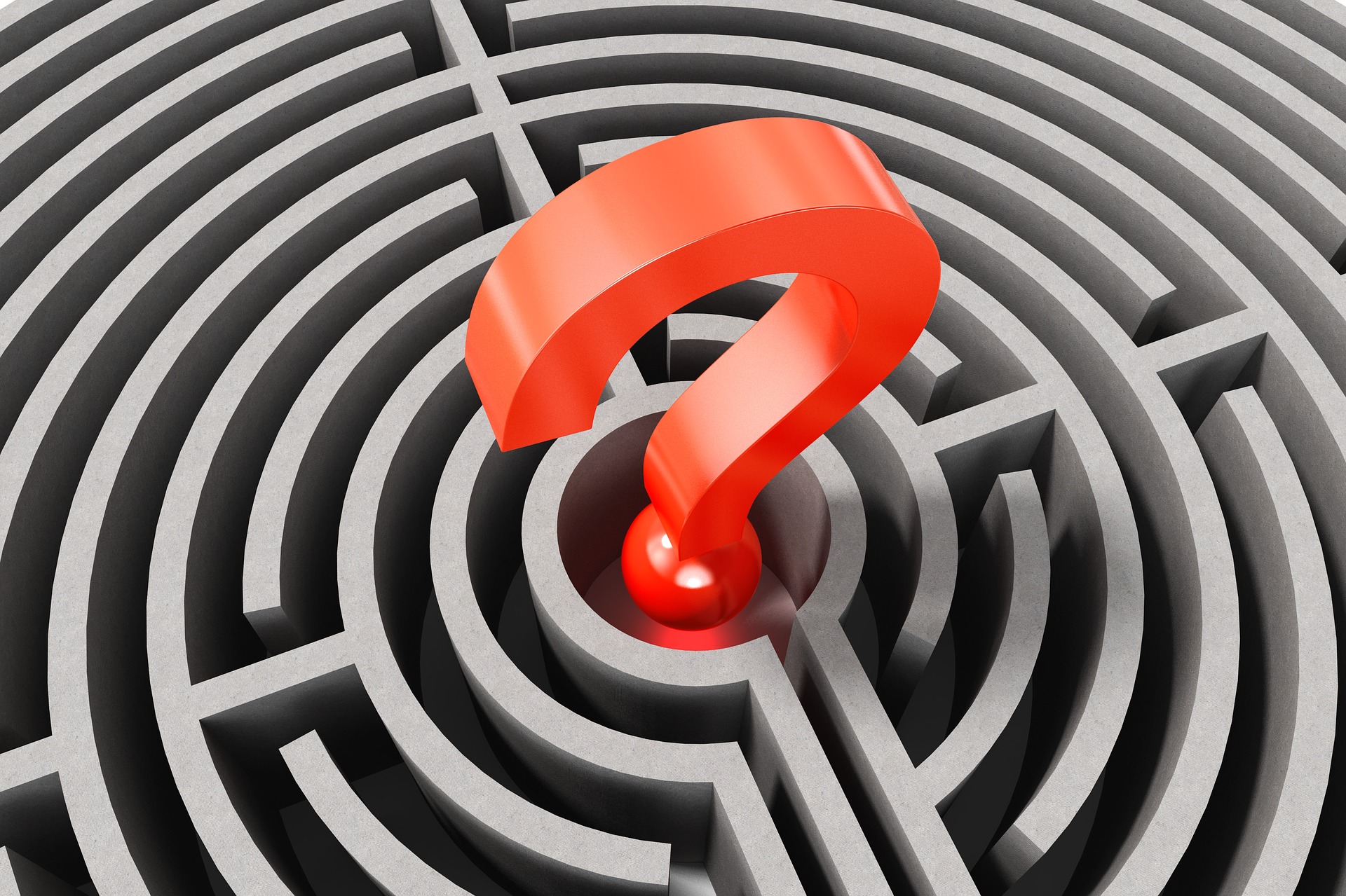CMS Auswahl Checkliste Fragezeichen im Herzen eines Labyrinths