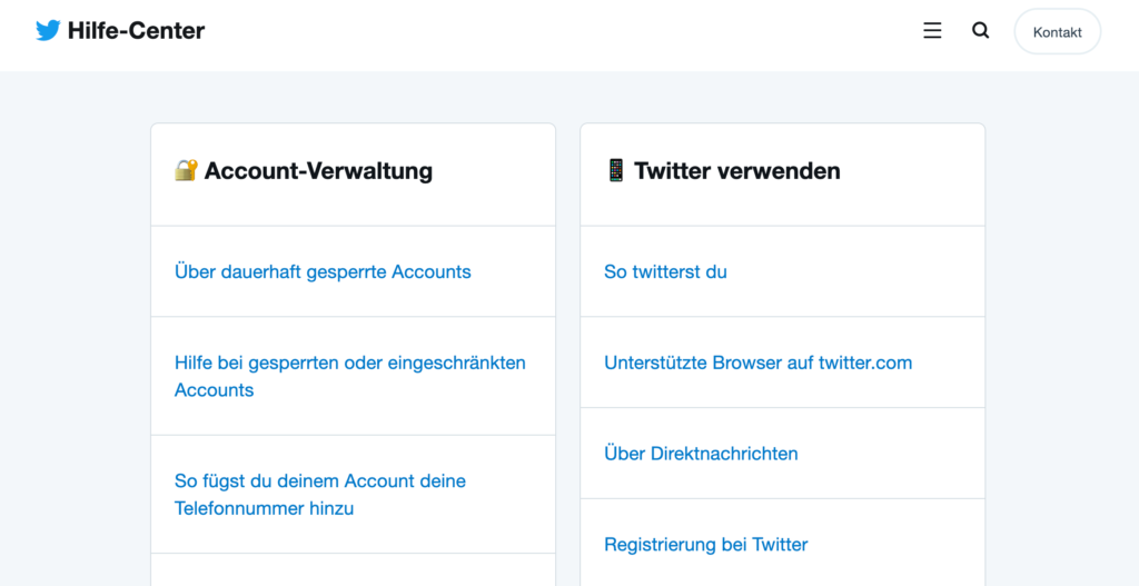 Screenshot FAQ erstellen Twitter