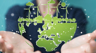 Digitalisierung im Unternehmen Weltkugel erneuerbare Energien