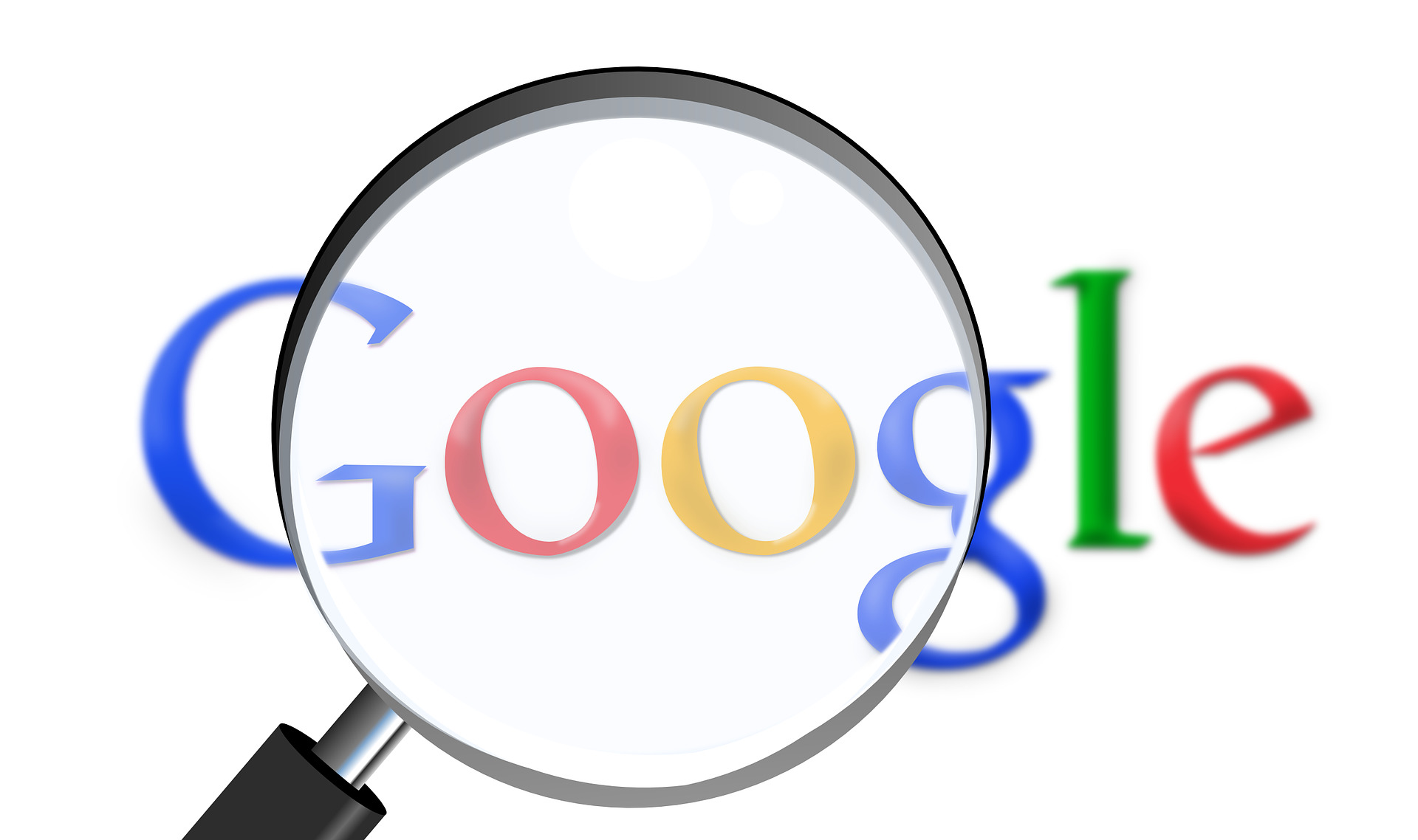 Spam Link Update Google Core Update Google Logo mit Lupe