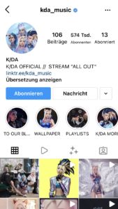 Instagram Profil von KDA Music
