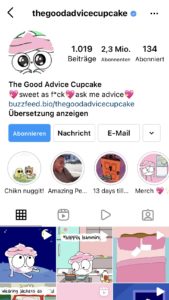 Instagram Profil von The good Advice Cupcake