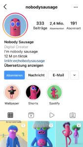 Instagram Profil von Nobodyssaucage