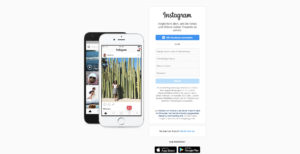 Screenshot Instagram Landingpage Call to Action Beispiele