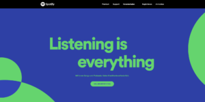 Screenshot Spotify Landingpage call to action examples