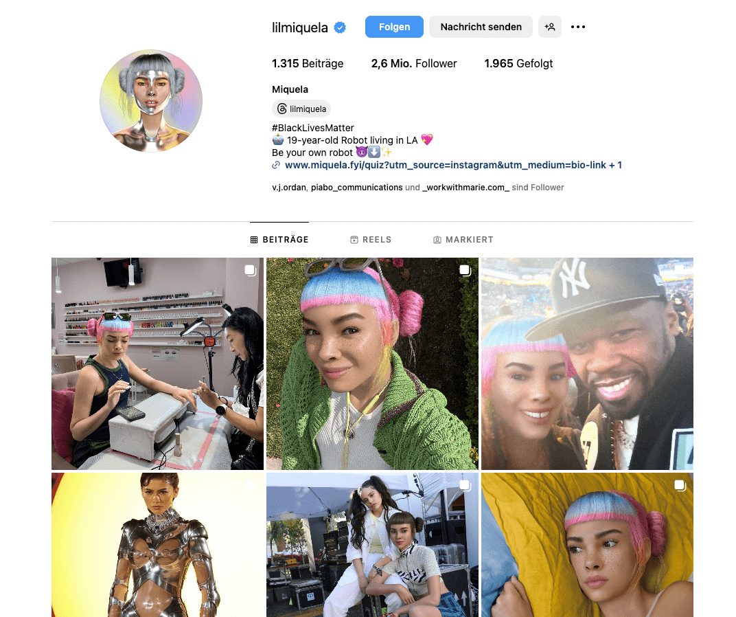 virtuelle Influencerin Lil Miquela