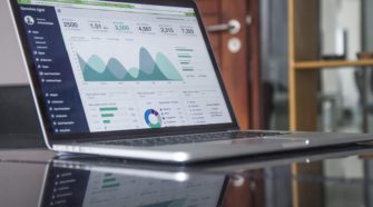 Digitale Resilienz Laptop mit Dashboard