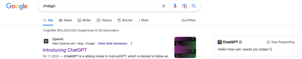 Bild von ChatGPT for Google