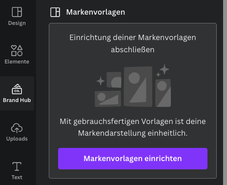 Scrrenshot von Canva Pro Markenvorlagen