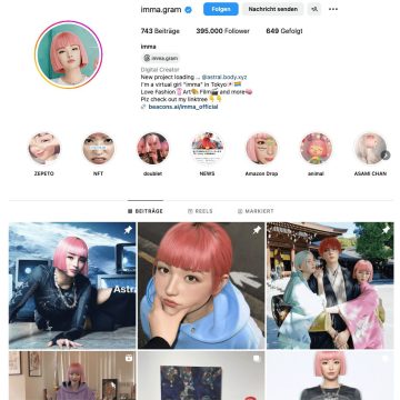 Instagram Channel der virtuellen Influencerin imma.gramm